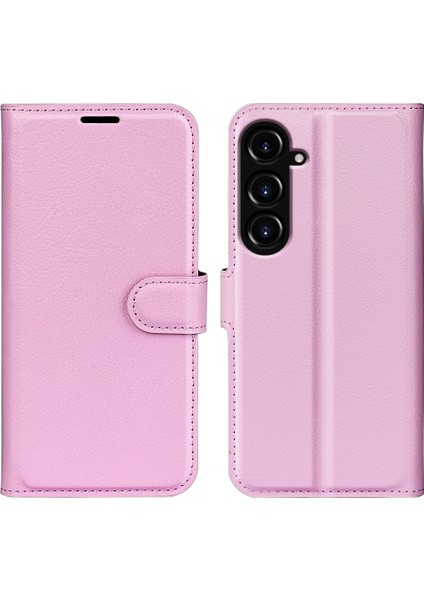 Samsung Galaxy S23 Fe Litchi Doku Manyetik Toka Standı Pu Deri Cüzdan Telefon Kılıfı (Yurt Dışından)