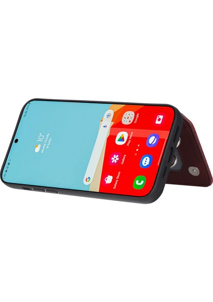 Samsung Galaxy S22 Ultra 5g Rfıd Engelleme Kart Tutucu Telefon Kılıfı Deri+Tpu Kickstand Arka Kapak (Yurt Dışından)