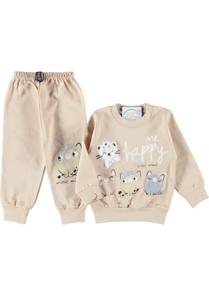 Happy Me Kedi Baskılı Kız Takım