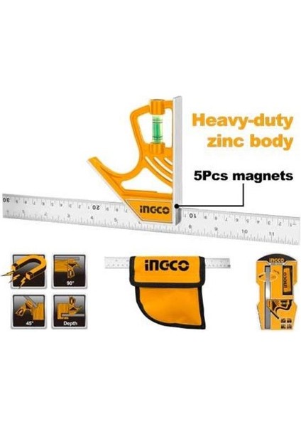 Manyetik Kilit Kombi-Çelik Cetvel Gönye HSR530255 fiyatları