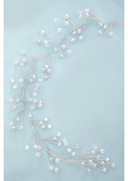 Kristal Boncuklu El Yapımı Gelin Tacı Gelin Saç Aksesuarı fiyatları