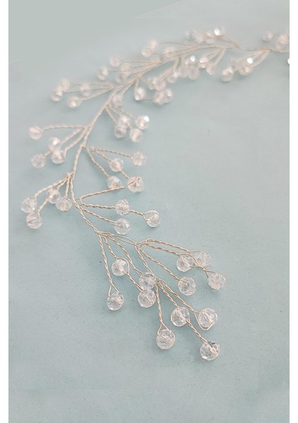 Kristal Boncuklu El Yapımı Gelin Tacı Gelin Saç Aksesuarı modelleri