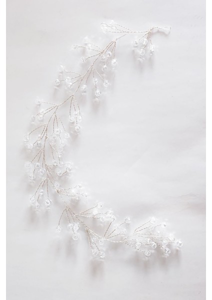 Kristal Boncuklu El Yapımı Gelin Tacı Gelin Saç Aksesuarı fırsatları