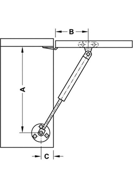 Dolap Kapak Pistonu Mutfak Dolabı Kapağı Gazlı Amortisörlü Piston 80N / 23 cm Kısa