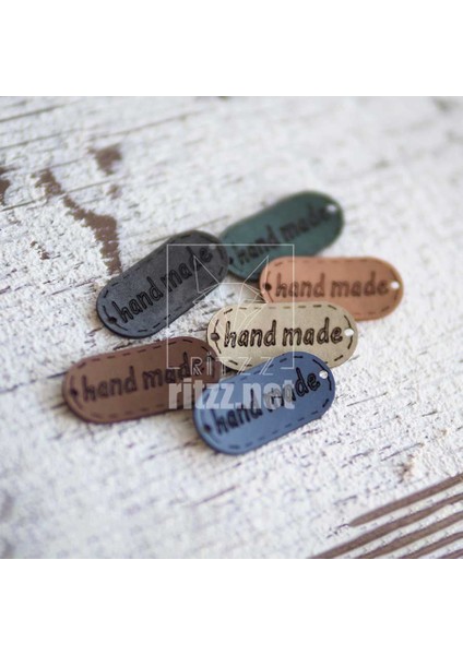 Deri Etiket Handmade Oval modelleri