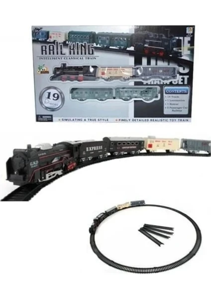 Berat Toys Berattoys Pilli Tren Oyuncak Tren Seti 19 Pcs Klasik Tiren Raylı Tren Seti