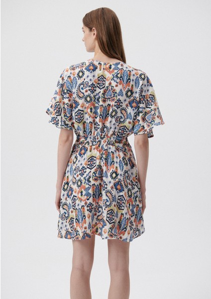 Kadın Baskılı Mini Beyaz Elbise 1310339-85338 modelleri