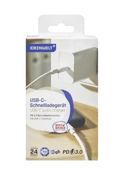 Ideenwelt Best Basics Usb-C-Schnellladegerät 20W Usb-C Hızlı Şarj Adaptörü