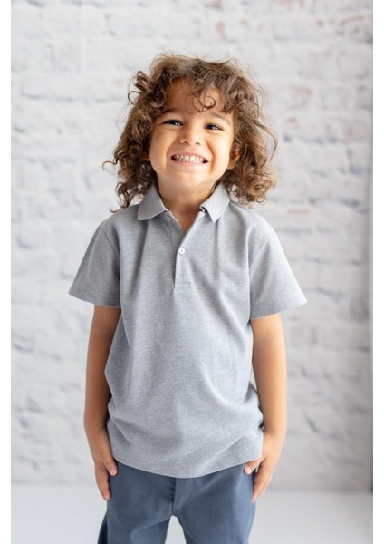 Unisex Çocuk Polo Yaka Kısa Kol T-Shirt