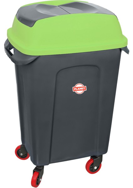 Hippo Çöp Kovası Antrasit 70 lt Tekerlekli Yeşil