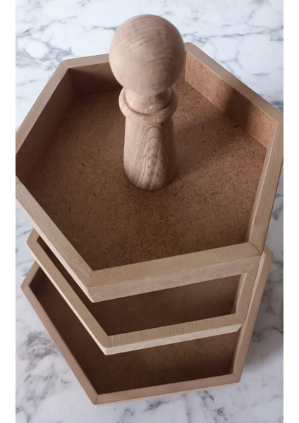 Sunum Tabak Ham Çokgen 3 Kat Yapımı