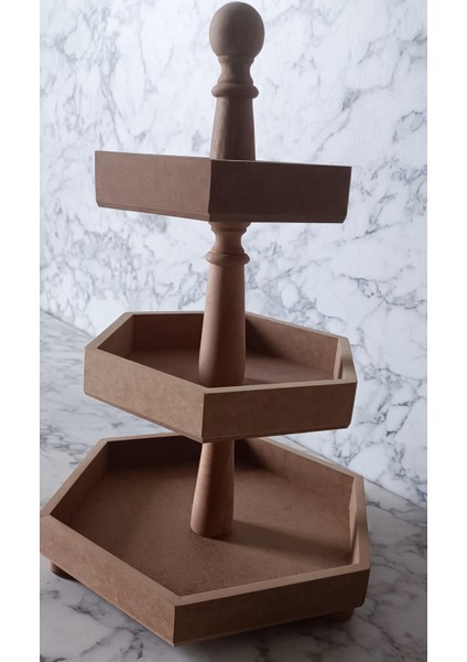 Sunum Tabak Ham Çokgen 3 Kat Yapımı modelleri