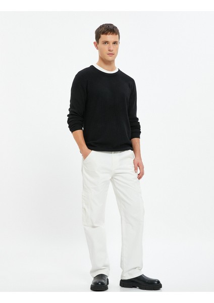 Triko Kazak Bisiklet Yaka Dokulu Uzun Kollu fiyatları