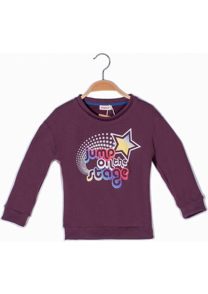 Kız Çocuk Renkli Yazı Baskılı Sweatshirt
