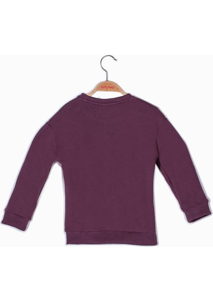Kız Çocuk Renkli Yazı Baskılı Sweatshirt