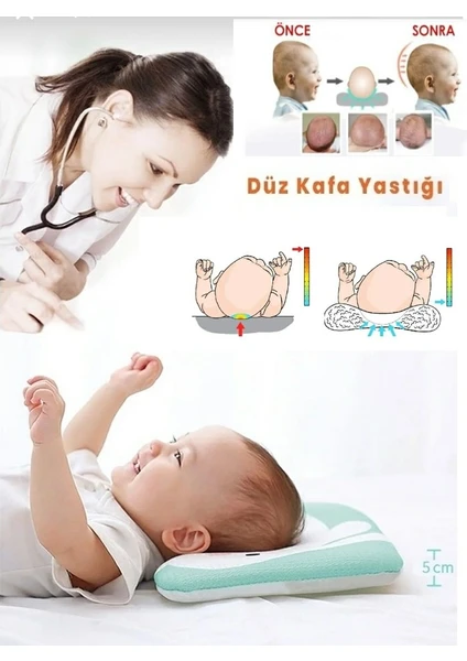 Nova Textile Düz Kafa Yastığı, Bebek Yastığı, Bebek Kafa Sendromu Yastığı, Bebek Kafa Yastığı, Uyku Baş Yastığı