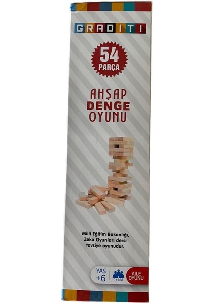 54 Parçalı Ahşap Jenga Denge Oyunu