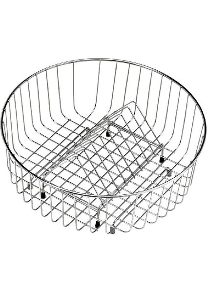 Paslanmaz Çelik Tel Sepet Bulaşıklık Eviye Aksesuarı 370 x 145 mm