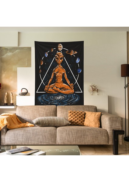 Uzaylı Yogi Duvar Örtüsü - 100 cm x 135 cm