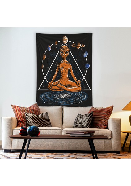 Uzaylı Yogi Duvar Örtüsü - 100 cm x 135 cm