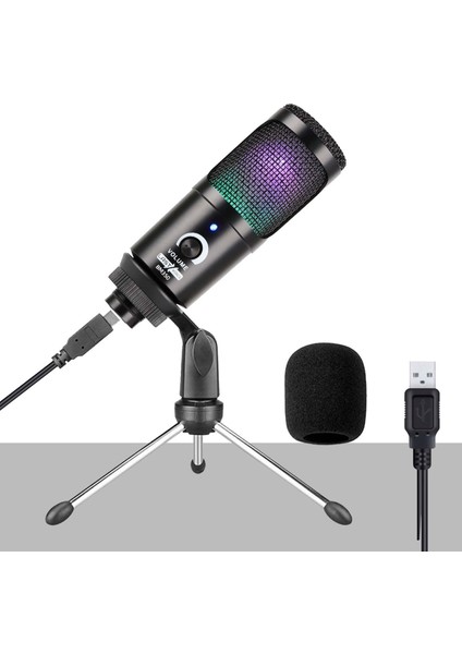 BM350 RGB USB Oyuncu ve Yayıncı Mikrofonu (Kayıt Gaming Tiktok Twitch Canlı yayın Discord)