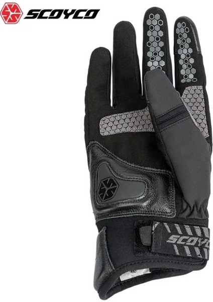 Motosiklet Eldiveni Deri ve Cordura Reflektörlü Su Geçirmez Özel Iç Mebran Dirençli Motor Eldiveni