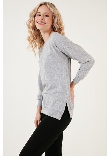 Pamuklu Regular Fit Bisiklet Yaka Basic Sweat Bayan Sweat 5863569 fiyatları