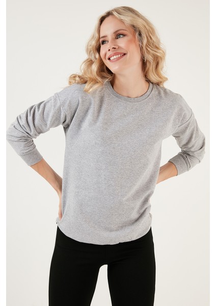 Pamuklu Regular Fit Bisiklet Yaka Basic Sweat Bayan Sweat 5863569 modelleri