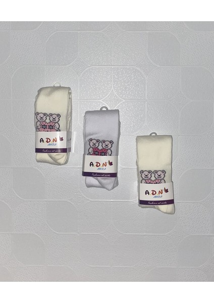 A.D.N SOCKS Kız Bebek Desenli 3’lü Külotlu Çorap