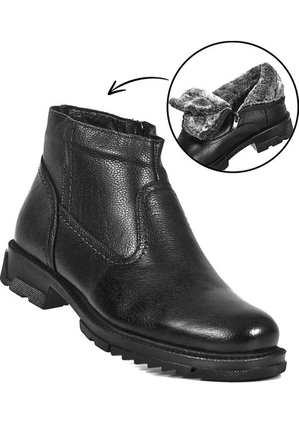 Swat Life 4249 Siyah Erkek Hakiki Deri Bot