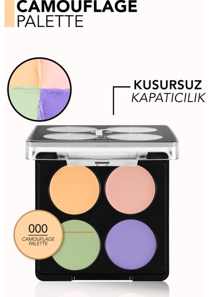 Camouflage Palette Renk Dengeleyici 4'lü Krem Kapatıcı Paleti