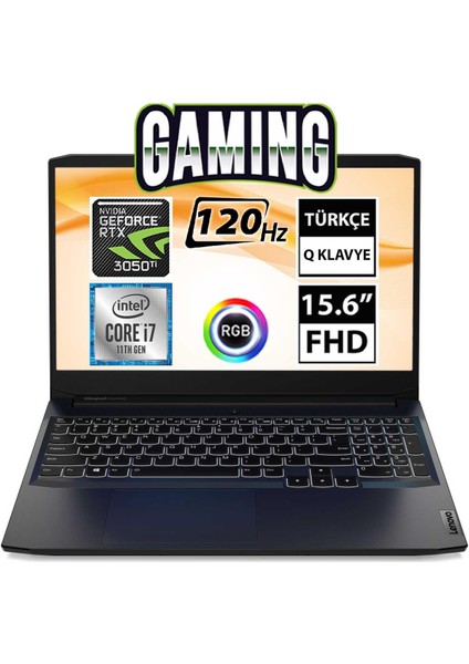 Ideapad Gaming 3 82K101J9TX04 I7-11370H 32GB 1tbssd RTX3050TI 15.6" Fullhd Freedos Taşınabilir Bilgisayar