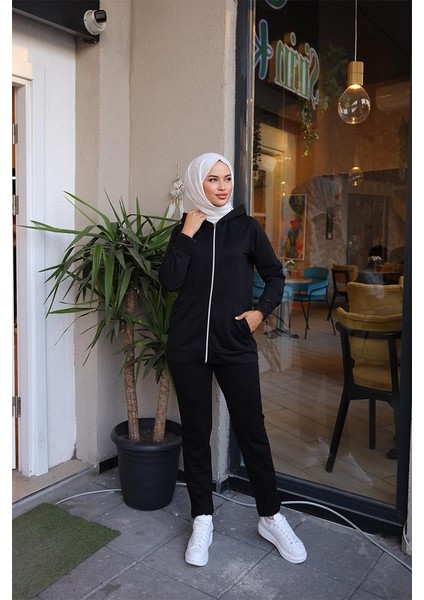 ​kapşonlu Cep Detayli Eşofman Takımı BRC1602 Siyah fiyatları