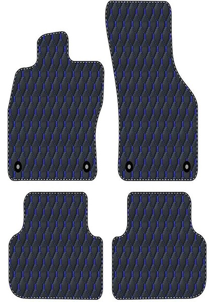 Naz Oto Seat Altea Xl 2006-2015 Uyumlu Mavi Dikişli Siyah Deri Paspas