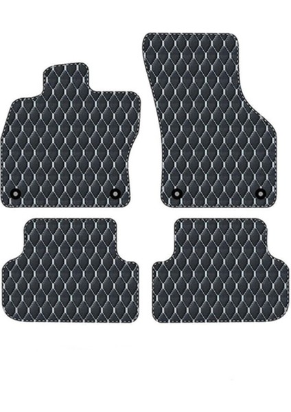 Naz Oto Seat Altea Xl 2006-2015 Uyumlu Beyaz Dikişli Siyah Deri Paspas