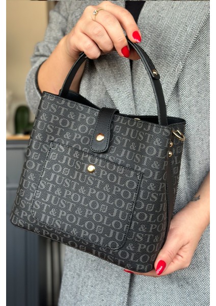 Baskı Desenli Özel Seri Kadın Omuz Çantası 92055-GQ Siyah fiyatları