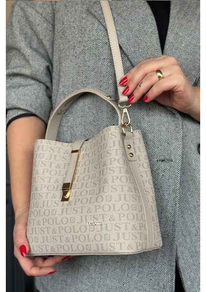 Baskı Desenli Özel Seri Kadın Omuz Çantası 92055-GQ Taş