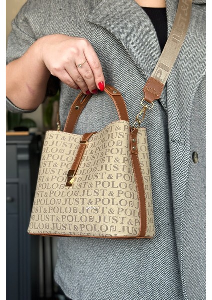 Baskı Desenli Özel Seri Kadın Omuz Çantası 92055-GQ Kum Taba fiyatları