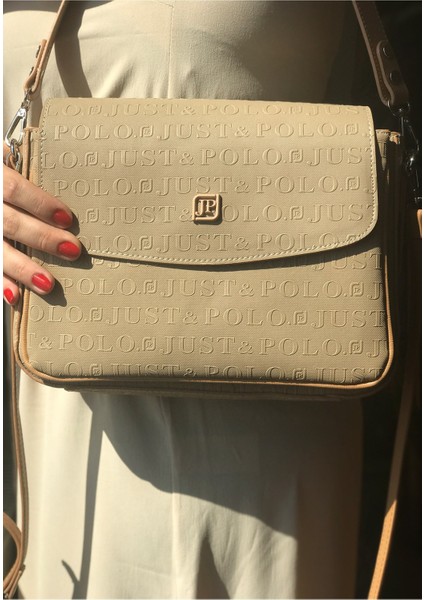 2 Askılı 5 Bölmeli Özel Seri Kadın Çapraz Omuz Çantası 4063 Kum Vizon modelleri