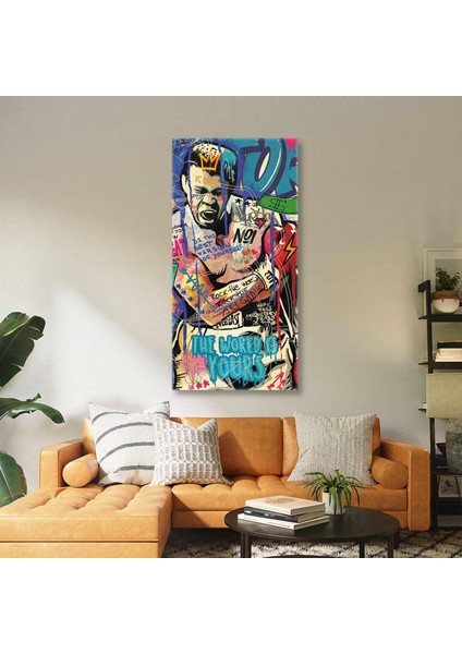 Muhammed Ali Efsane Boksör Sporcu Grafiti Kanvas Tablo