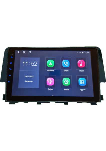 Honda 2016-2020 Civic/fc5 Android Sürüm 13 Kablosuz Carplay Navigasyon Multimedya 9 Inç Ekran 2gb Ram 32GB Rom Hafıza