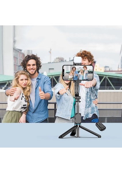 C01S Çok Amaçlı Işıklı Selfie Çubuğu Masa Üstü Tripod Kumandalı Selfie Dolgu Işığı Dahil 107 cm