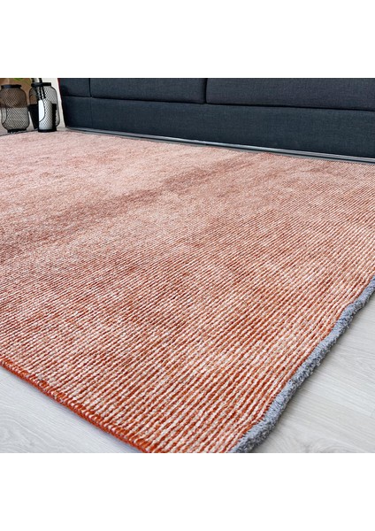 Konya Yıkanabilir Makine Dokuma Modern Çizgili Yumuşak Dokulu Salon Yolluk Düz Halı Turuncu modelleri