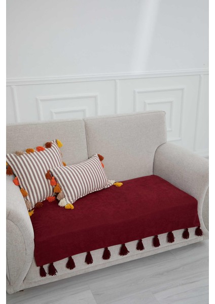 Püsküllü Ikili Koltuk Örtüsü 90 x 155,KO-19IK