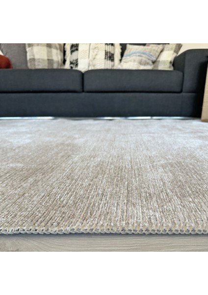 Konya Yıkanabilir Makine Dokuma Modern Çizgili Yumuşak Dokulu Salon Yolluk Düz Halı Krem fırsatları