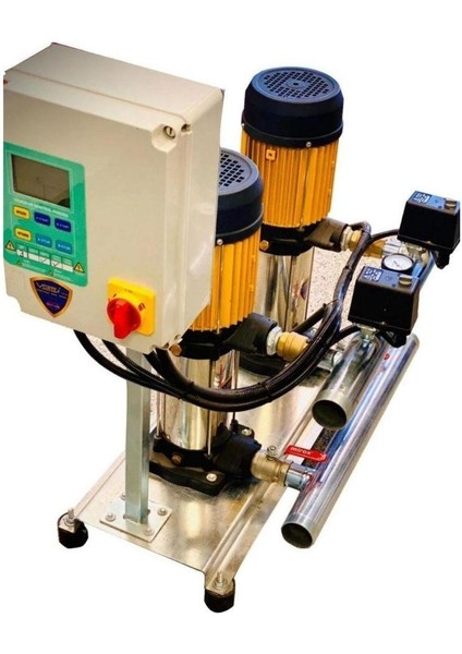 Vkp Vd S/s 7-07 2x Pompalı 3 Hp 380V Çelik Fanlı Dikey Milli Dreambox Panolu Paket Hidrofor