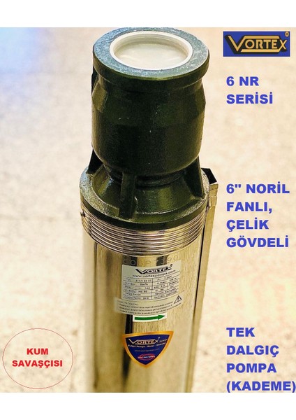 6 Nr 42-07 12.5 Hp Motora Paslanmaz Çelik Gövdeli Norly Fanlı Kum Savaşcısı 6" Dalgıç Pompa Kademesi