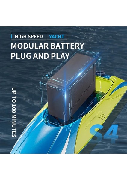 2.4g Rc Tekne S4 15 Km/h Çift Motorlu Su Geçirmez Yüksek Hızlı Tekne Yaz Outdoore Su Uzaktan Kumanda Gemi Oyuncaklar Erkek Kız Için Hediye
