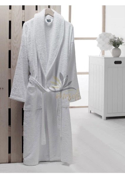 Beyaz Bukle Otel Bornozu Unisex