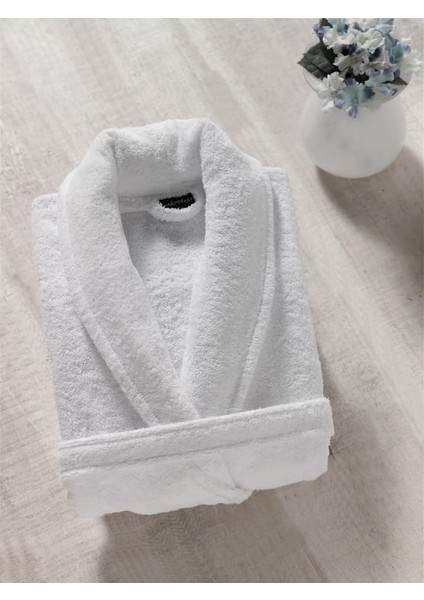 Beyaz Bukle Otel Bornozu Unisex